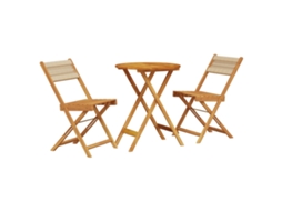 Bistro Set, Bistro Sets Vidaxl Bege Madeira De Acácia (60 X 75 Cm)