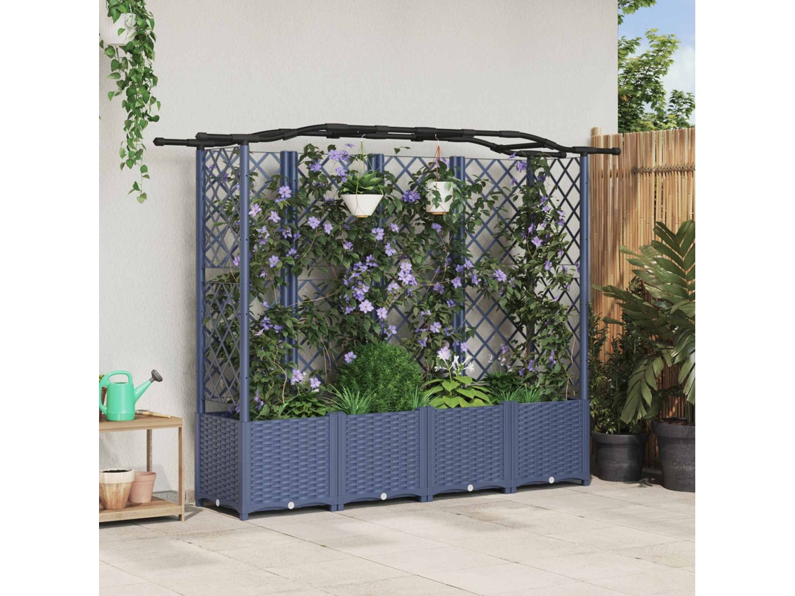 Vidaxl Cama Elevada Com Treliça E Telhado Cinzento 204 X 40 X 138 Cm