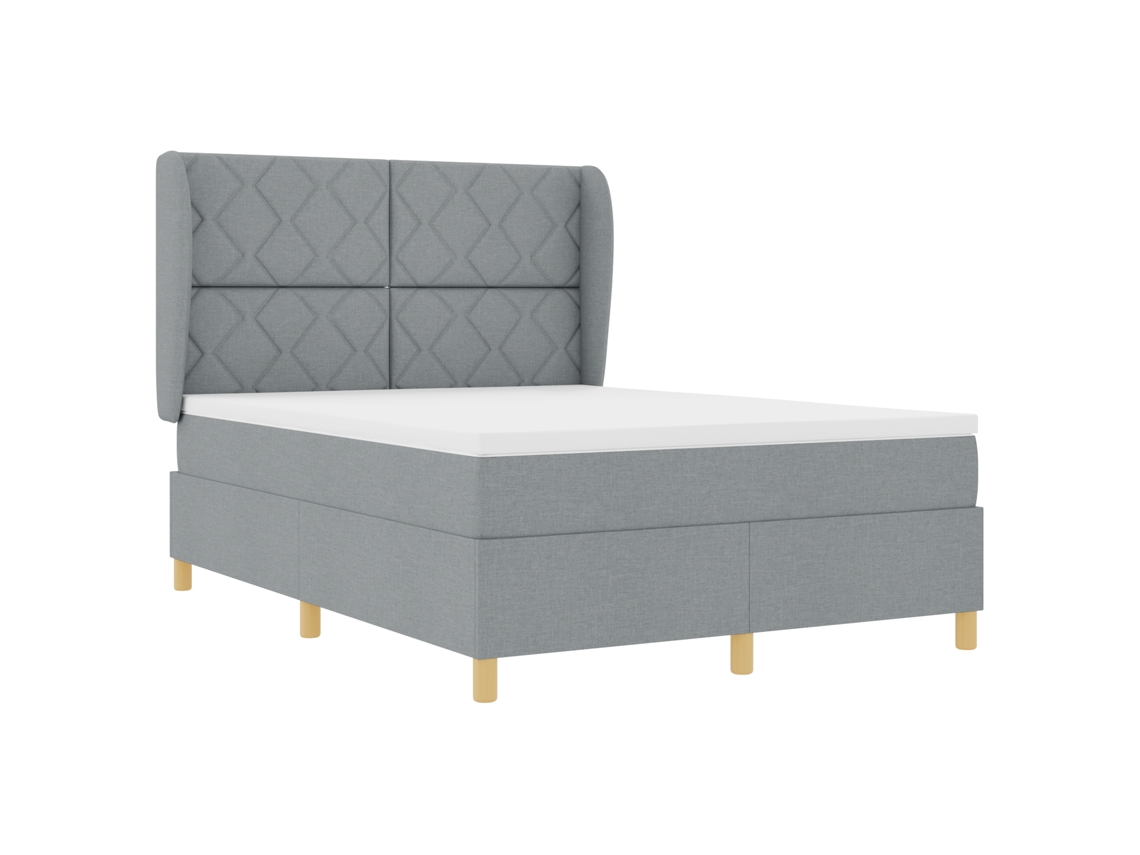 Colchão De Cama Com Molas Pocket E Capa Com Zíper Vidaxl Cinzento-claro Tecido (140x190 Cm)