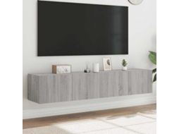 Vidaxl Móveis De Parede Para Tv Com Luzes Led 2 Pcs Cinzento Sonoma