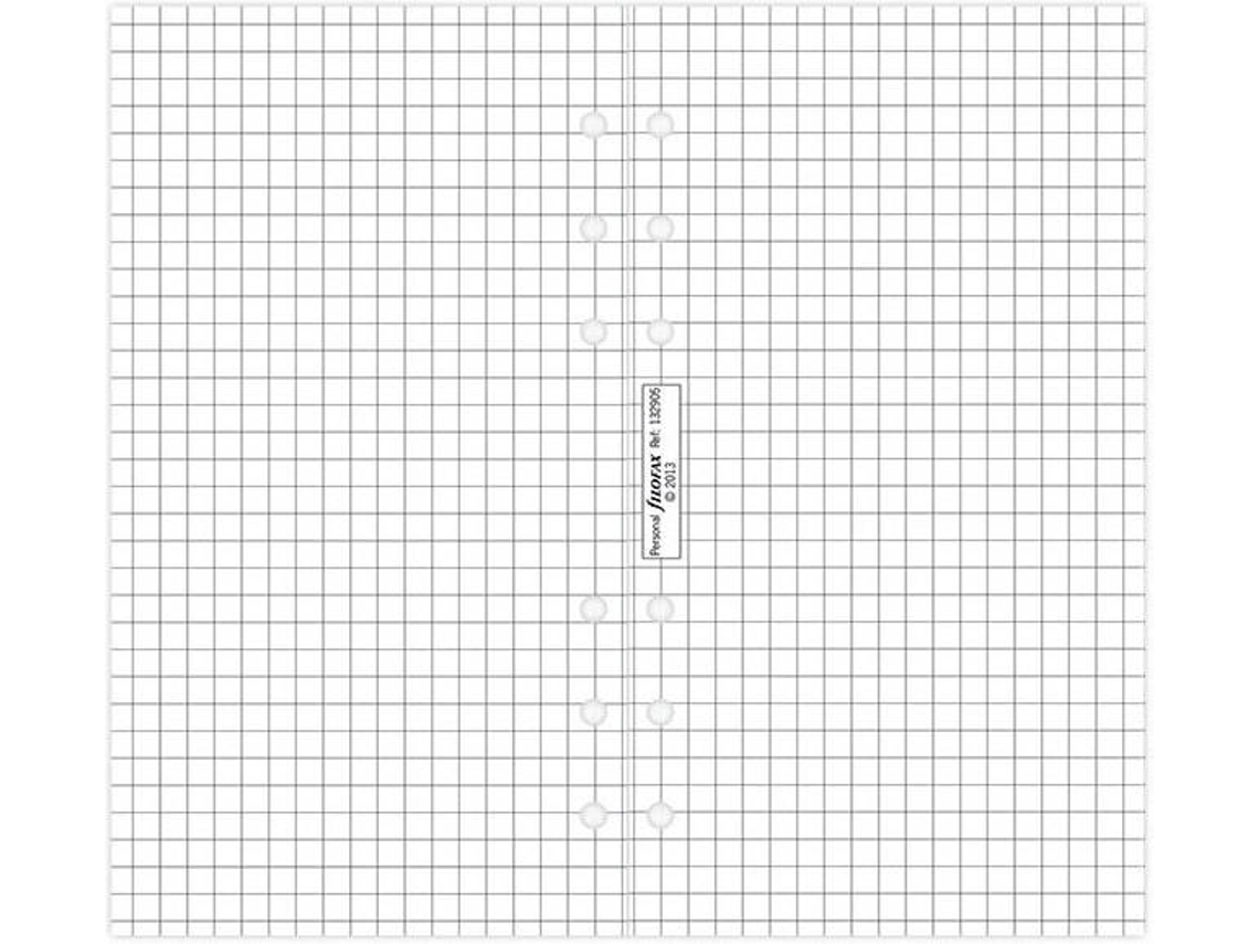 Recarga de Folhas FILOFAX Personal (Branco - Quadriculado - 20 Folhas)