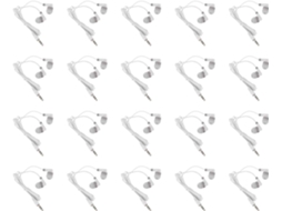 20 Unidades De Fones Ouvido Estéreo Intra-auriculares 3,5 Mm Para