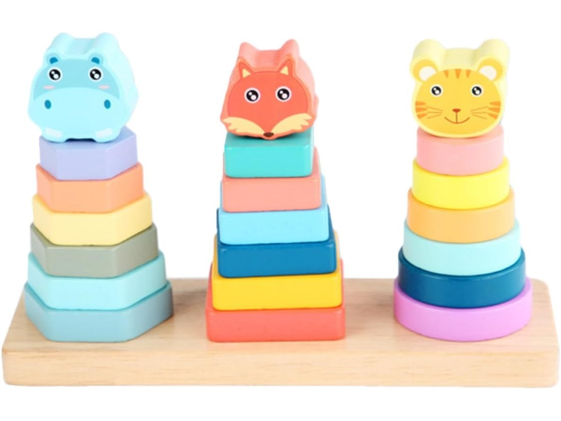 Conjunto De Torre Anel Madeira Para Bebês