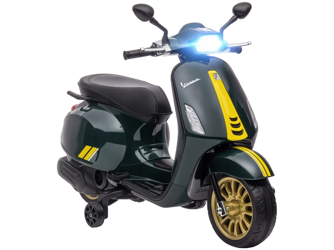 Scooter infantil elétrica 6V, com MP3, farol, 107x47x73cm, verde