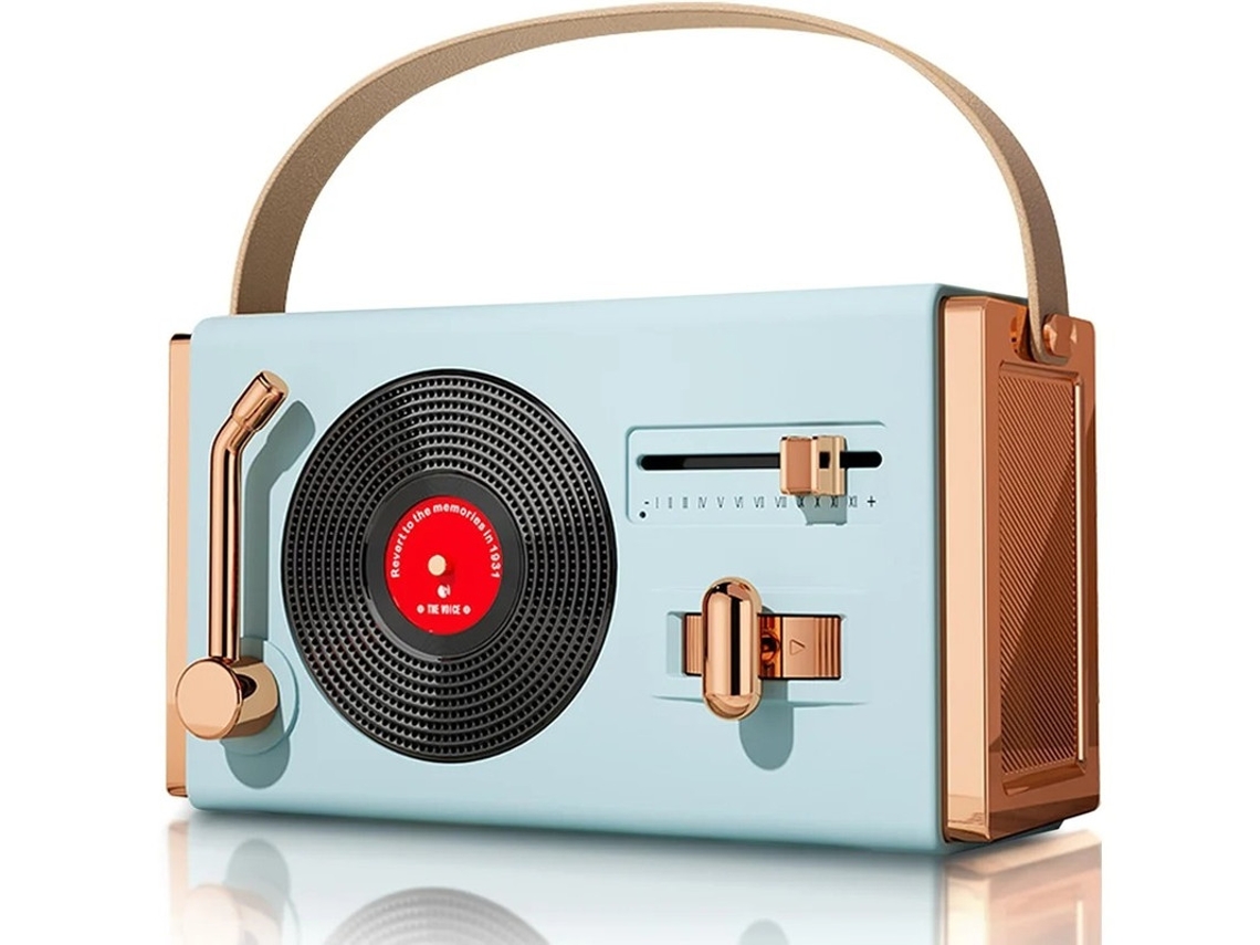 Alto Falante Bluetooth Retrô Pequeno E Portátil Adequado Para Decoração De Quartos E Escritórios Azul Yizhood
