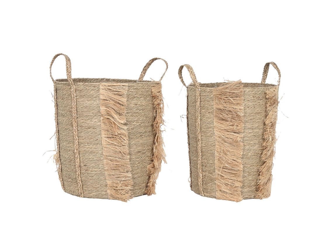 Conjunto De Cestas De Casa Esprit Natural Zostera Marina Tropical (2 Peças)