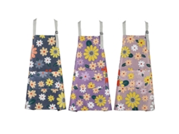 3 Delantal de Cozinha Ajustável Sem Mangas com Padrão Floral Impermeável para Assar, Jardineria e Limpeza