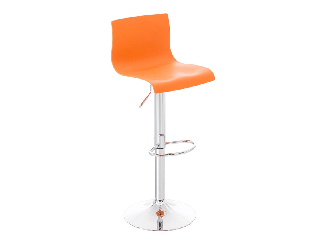 Banco de bar em plástico Hover laranja/metal cromado CLP