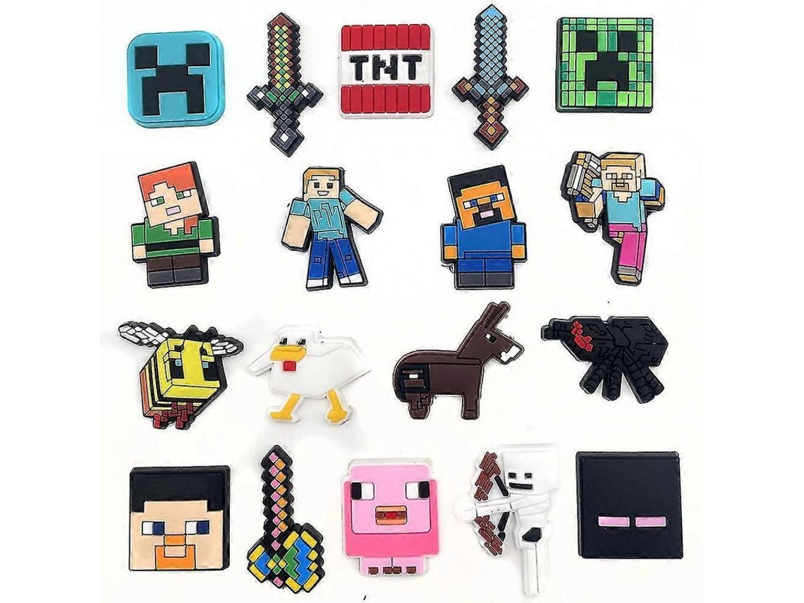 Charmes para Sapatos YURU, série Minecraft, acessórios decorativos, presente para fãs