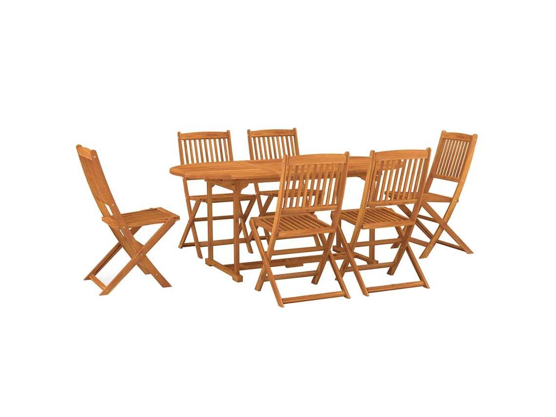 Maison Exclusive - 7 Pcs Conj. De Jantar Para Jardim 180x90x75 Cm Acácia Maciça