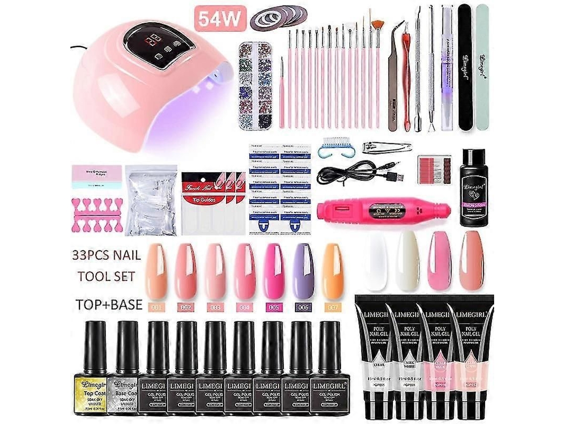 25 26 Manicure Set For Nail Extensions Gel Polish Poly With Lamp Kits Tools 11 GOKOCO