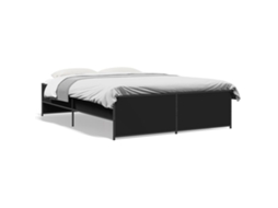 Estrutura de Cama Derivados de Madeira/metal Preto 120x190 cm MAISON EXCLUSIVE