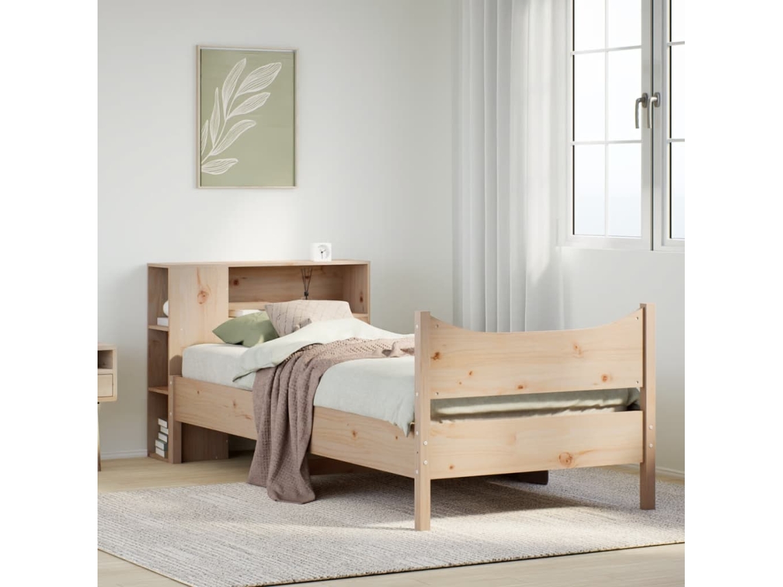 Vidaxl Cama Sem Colchão 75x190 Cm Madeira De Pinho Maciça