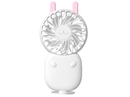 Ventilador Mini de Mão Portátil Usb Recarregável com Várias Velocidades de Vento Cor Branco Ivory