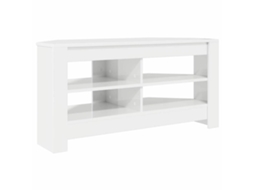 Armário de TV de Canto Branco Alto Brilho MAISON EXCLUSIVE 102x40,5x45 cm