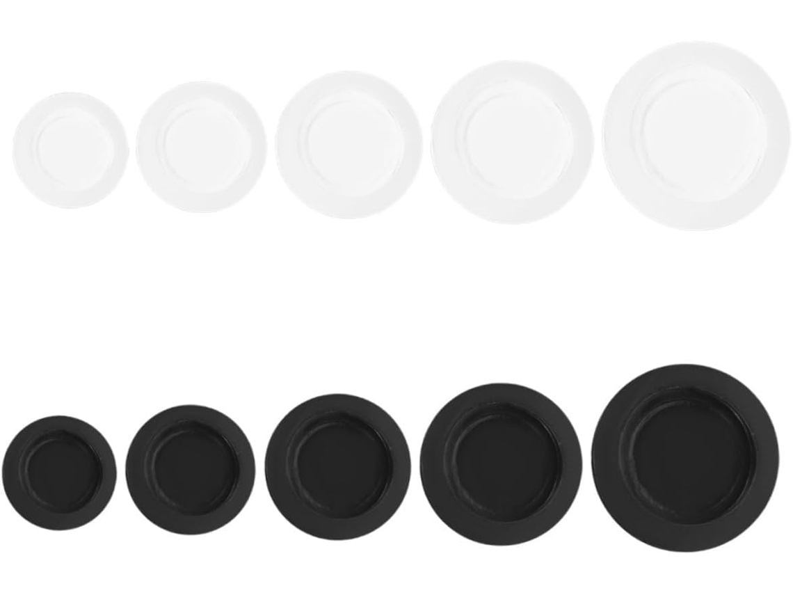 Conjunto De 10 Tampões Borracha Para Cofrinhos, Em Diversos Tamanhos 25mm, 26mm, 30mm, 32mm, 38mm, Na Cor Preta Vedação