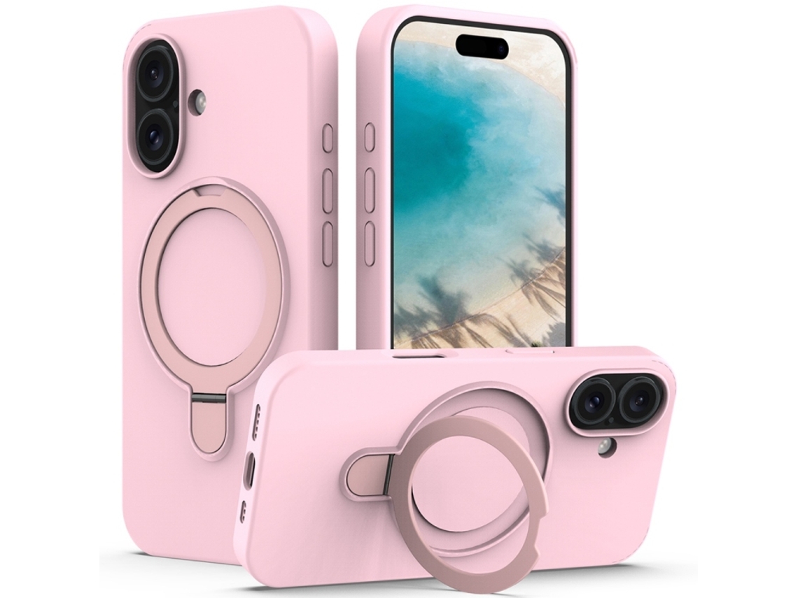 Capa Yuysan Para Iphone 16 Plus Silicone Líquido Magsafe (íman, Suporte Para Anel,) Roxo