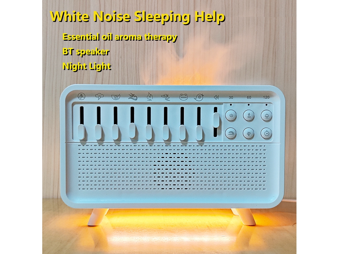 Dispositivo De Sono Com Ruído Branco Xh-855 Yuysan – Caixa De Som Bluetooth Sem Fio, Luz Noturna De Cabeceira E Umidificador