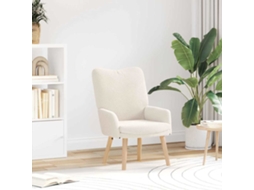 Vidaxl Poltrona Creme 63 X 67 X 94 Cm Tecido De Ovelha E Compensado