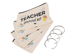 Teacher Appreciation Gifts 4 Makeup Pouch Bags 4 Stainless Steel Bracelets