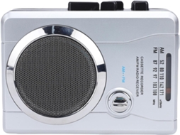 Kkplzz Leitor Cassete Portátil, Rádio Am Fm Alto Parleur Integrado Marcha Arrière Automática, Uso Doméstico