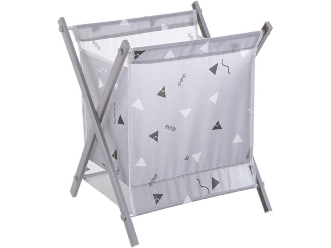 Cesto de roupa dobrável cinza, organizador de armazenamento impermeável para roupas sujas e brinquedos, 37x37x31 cm