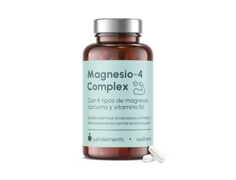 Magnesio 4 Complex Con Cúrcuma Y Vitamina B6 120 Cápsulas Just Elements Wellness