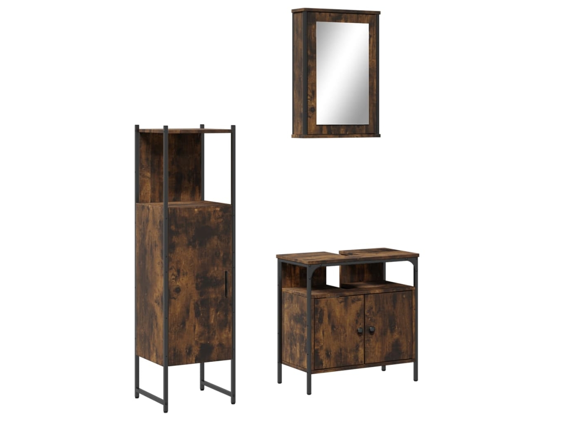 Bathroom Furniture Set, Bathroom Furniture Sets Vidaxl Marrom Madeira Processada (n/a)