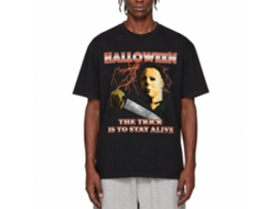 Rockinstone Halloween Movie Lightning Black Adult T-shirt Size:m