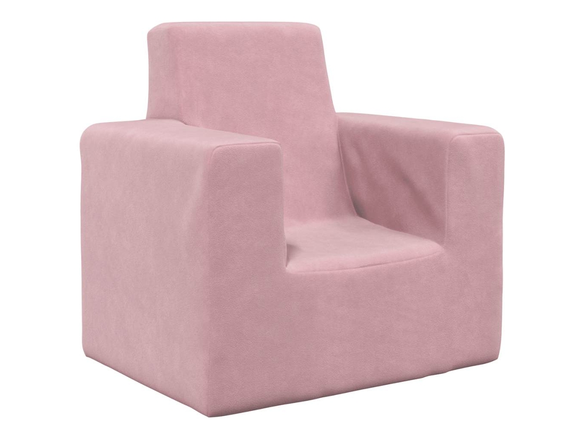 Vidaxl Sofá Infantil De Pelúcia Rosa