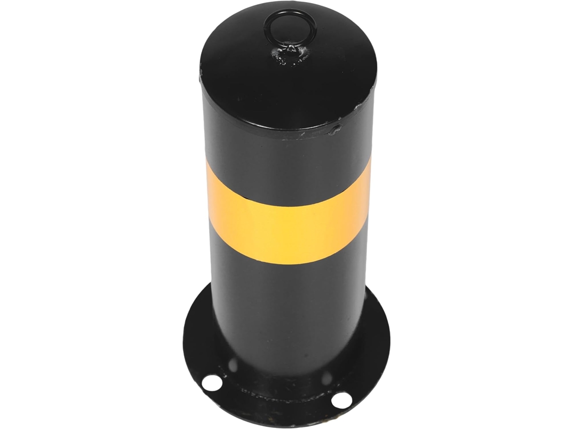 Poste de Advertência em Aço Reforçado de 30 Cm, Preto e Amarelo, Barreira de Segurança Robusta para SFUSHOS