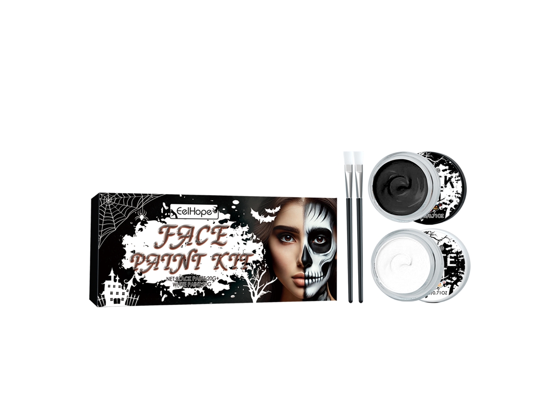 Pintura Corporal Halloween LAXISCREED em Branco e Preto para Disfarces