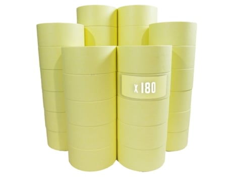 Pacote de 180 Fitas de Pintor 50 Mm X 50 M Até 80 Fita Adesiva Amarela para Pintura TECPLAST