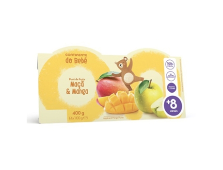 Puré de Fruta Manga e Maçã 8M CONTINENTE DO BEBÉ