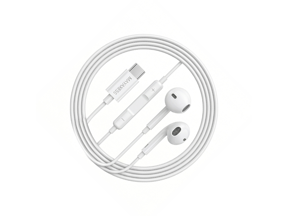 Fones de Ouvido MAYAXESS com fio para Galaxy A34, microfone