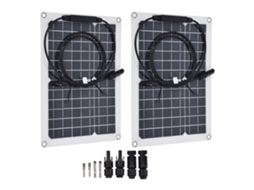 Kit Primerox com 2 painéis solares monocristalinos portáteis de 15 W para carro, barco, caravana e autocaravana.
