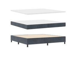 Cama Bospring Com Colchão & Banco Cinza Escuro Veludo Vidaxl Carvão Fabric (200x200 Cm)