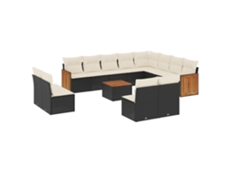 Garden Sofa Set, Garden Sofa Sets Vidaxl Preto Rattan / Vime (n/a)