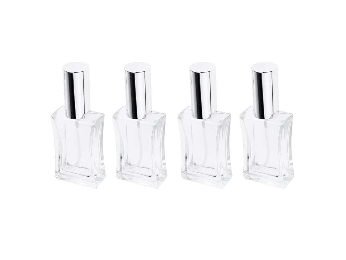 MEOIRUERY Acompanhante Elegante Para Perfumes, Frasco De Vidro Transparente Portátil Com Tampa Spray Prateada, Vidro De Alta Qualidade Que Garante A Ausência De