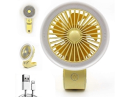 Mini Ventilador Portátil Com Luz Led, Recarregável Usb Ajustável