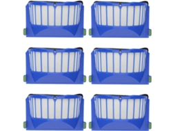 Pacote com 6 Filtros de Reposição para Aspirador de Pó Irobot Roomba 600, 605, 610, 620, 630, 650 e 660 BRILVIBERA