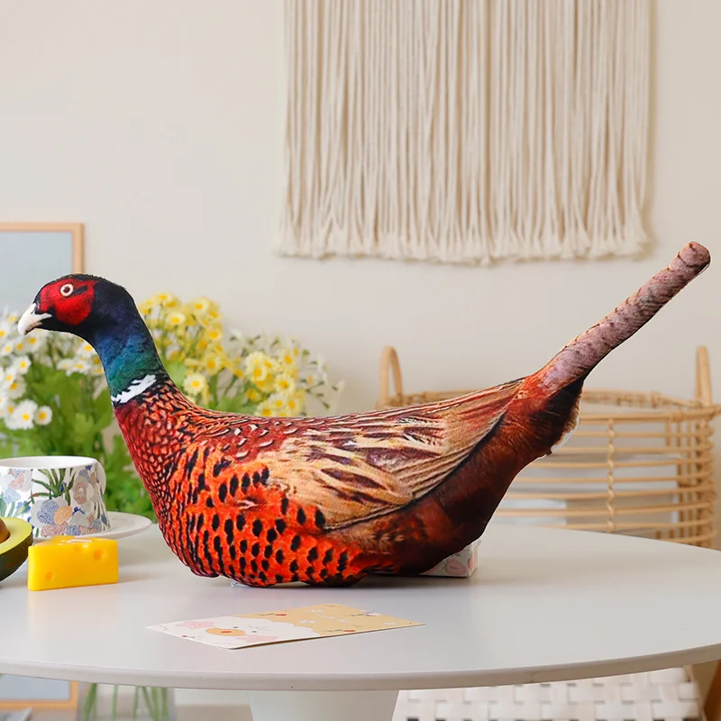 Almofada de Pelúcia Fofa com Estampa de Animal, Ideal para Decoração de Casa. MDUG (faisão, 35 40 Cm)