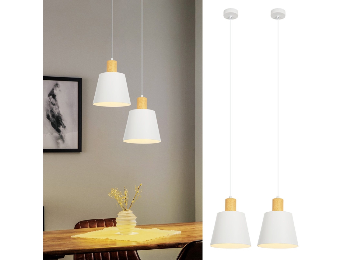 Nettlife Candeeiro Suspenso, Vintage Pendant Light Sala De Jantar 2x Hanging Lamp Industrial Hanging Lamp E27 Metal Retro, 40 W, 120 Cm