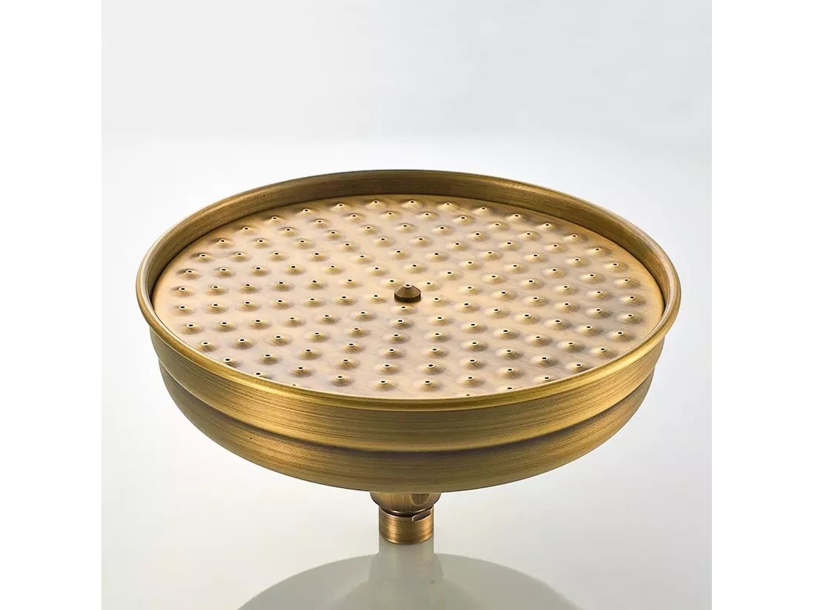 Chuveiro De Cobre, 20 Cm (8 Polegadas) Diâmetro, Fixo Alta Pressão, Tipo Chuva - Dourado Com Ângulo Ajustável-aquaforge