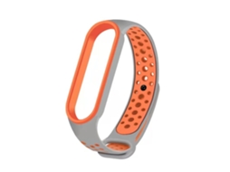 Lurelia Pulseira, Compatível Com Xiaomi Mi Band 3/ 4 De Silicone Bicolor Laranja Cinza