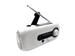 Rádio de Emergência AQUAFORGE com células solares e manivela, 2000mah, portátil, am/fm, branco