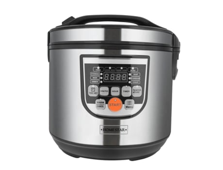 Panela De Arroz 5l Inox Com Visor Led E Função Manutenção De Calor Preto / Prateado Home Star