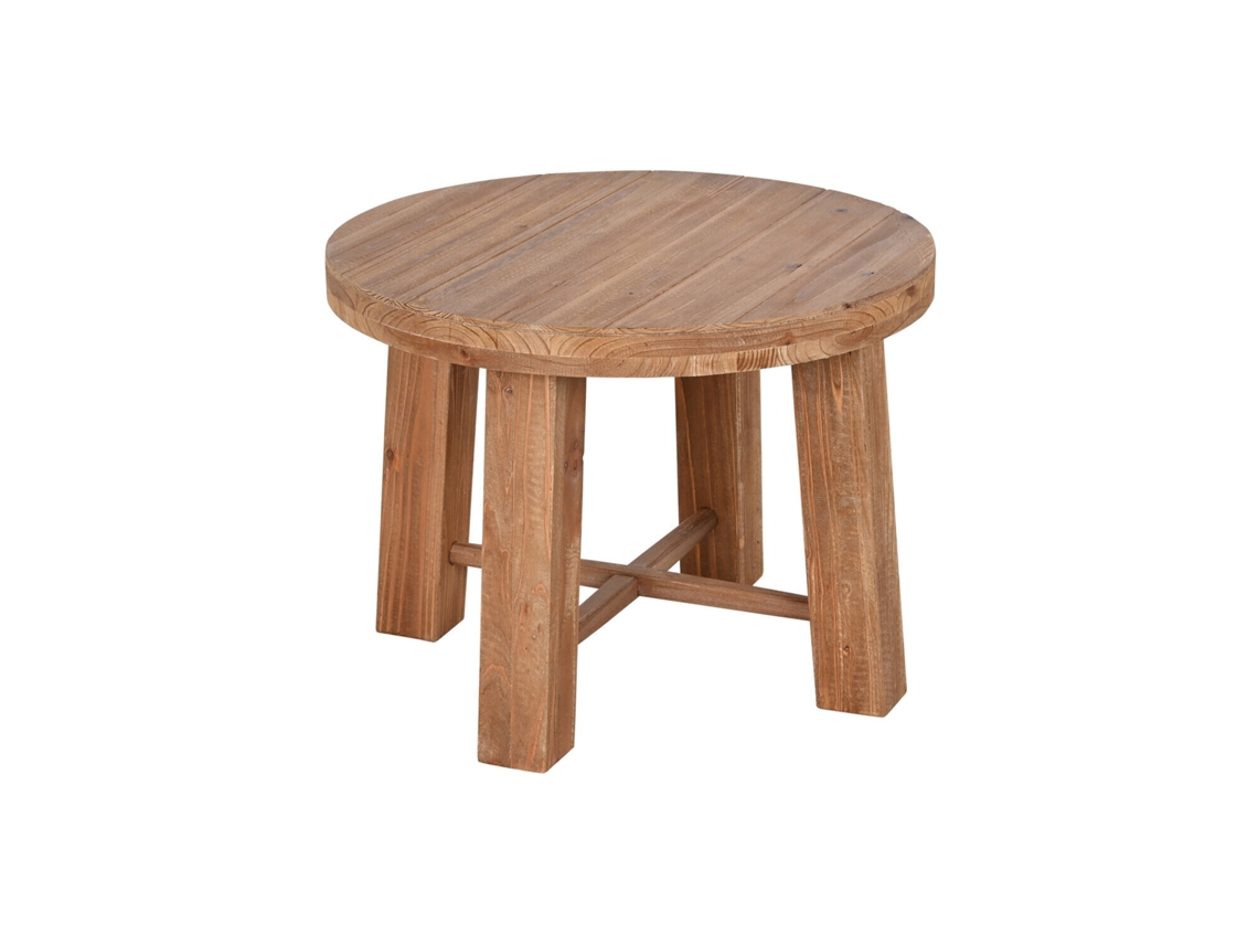 Mesa lateral de madeira de abeto, MDF, marrom, 60x60x45cm ALEXANDRA HOUSE LIVING