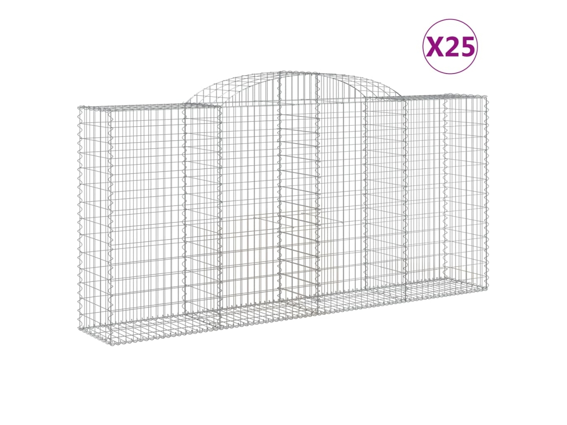 Gabion Basket, Gabion Baskets Vidaxl Prateado Ferro (300 X 50 X 140/160 Cm)