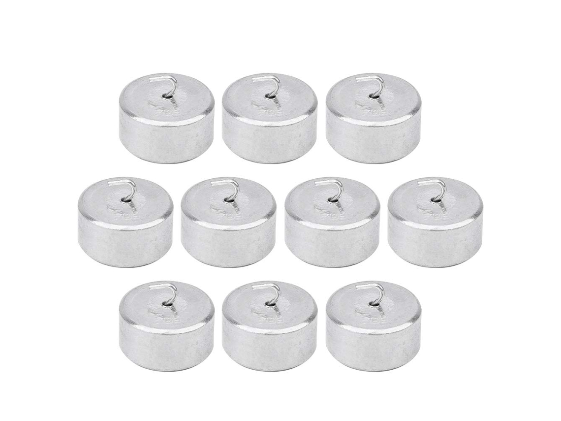 10 Pesos De Metal Com Ganchos E Argolas, 50g Cada